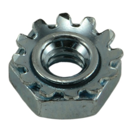 Midwest Fastener External Tooth Lock Washer Lock Nut, #6-32, Steel, Grade 2, Zinc Plated, 20 PK 63542